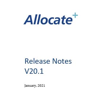 Allocate Plus Version 20.1