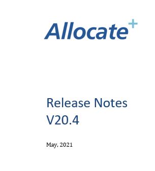 Allocate Plus Version 20.4