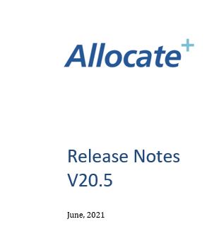 Allocate Plus Version 20.5