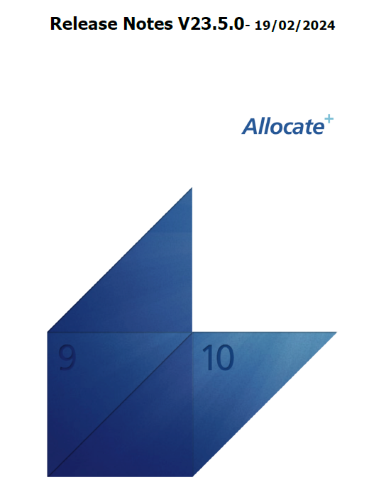 Allocate Plus Release Notes v23.5